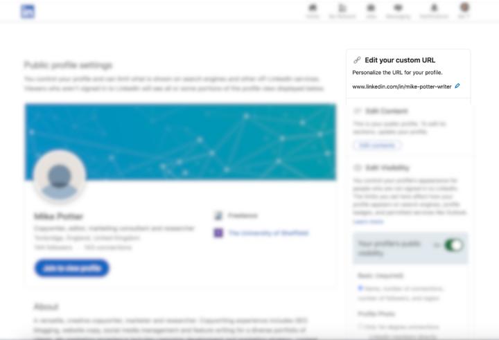Custom URL on LinkedIn