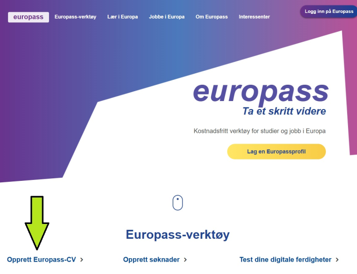 Opprett en Europass-CV